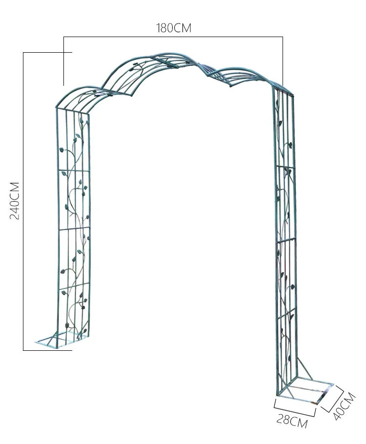 Arbor de arco de jardim de metal, facilmente montado, para gramado, quintal, pátio, festa, treliça para várias plantas de escalada, rosas, videiras
