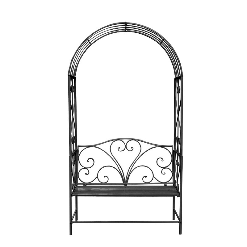 Outdoor Patio Rose Trellis Pergola Climbing Plant Archway Garden Rose Arch with Bench round metal arch
