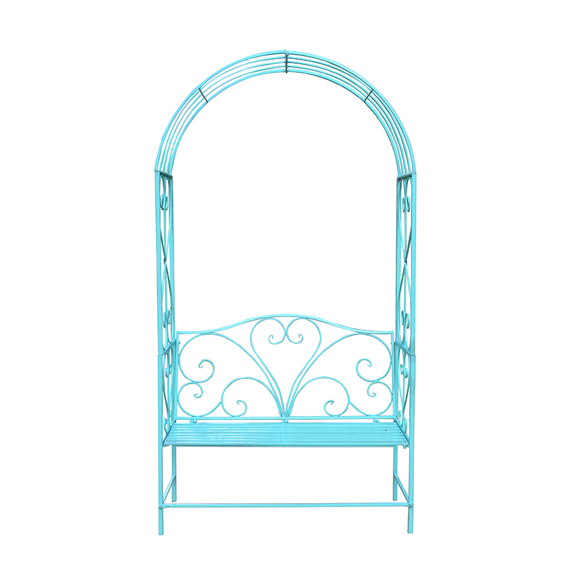 Outdoor Patio Rose Trellis Pergola Climbing Plant Archway Garden Rose Arch with Bench round metal arch