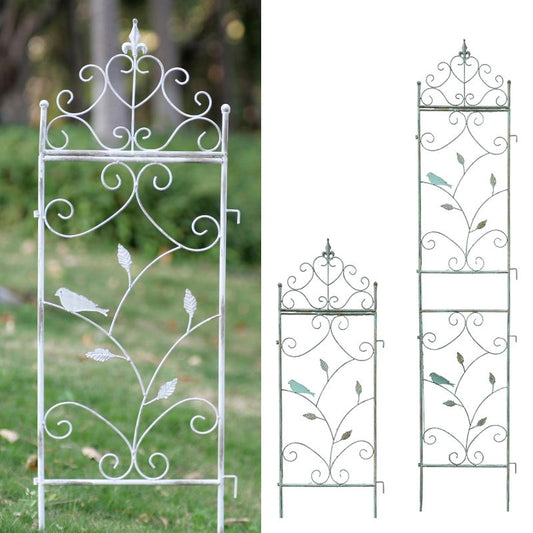 Garden climbing vine flower rack iron ground plug bracket old heightened balcony partition rose clematis narrow climbing rack