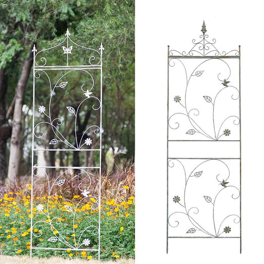 Garden climbing vine flower rack iron ground plug bracket old heightened balcony partition rose clematis narrow climbing rack
