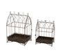 Wholesale 2 Sets Wire Cage Plant Stand metal decorative bird cages for flower shelf