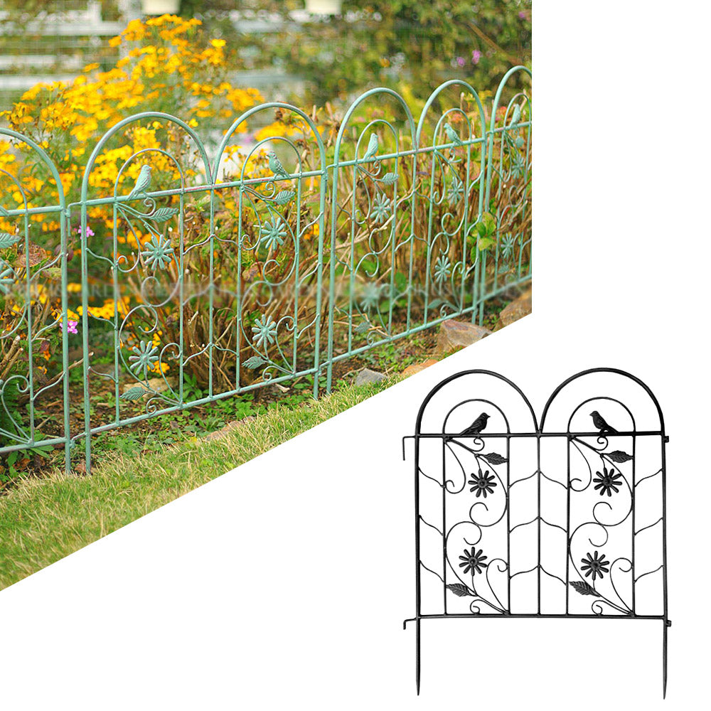 Animal Barrier Fence No Dig Garden Decorative Fence Rustproof Metal Wire Panel Border for Dog Rabbits Ground Stakes