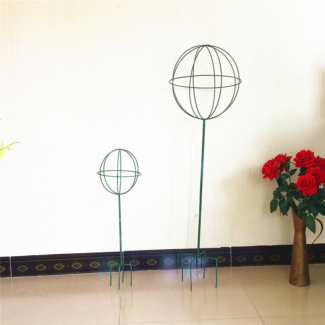 Iron Garden Trellis Metal Plant Support Stake Flower Climbing Sticks Heart Round Shaped Garden Trellis For Climbing Plants Metal