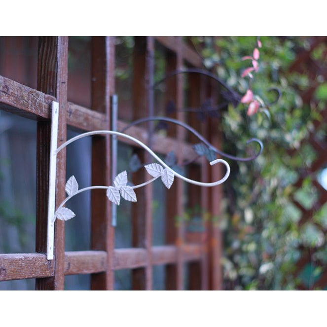 Pastoral style leaf wall hook, wrought iron old hanging basket wall hook garden balcony decoration