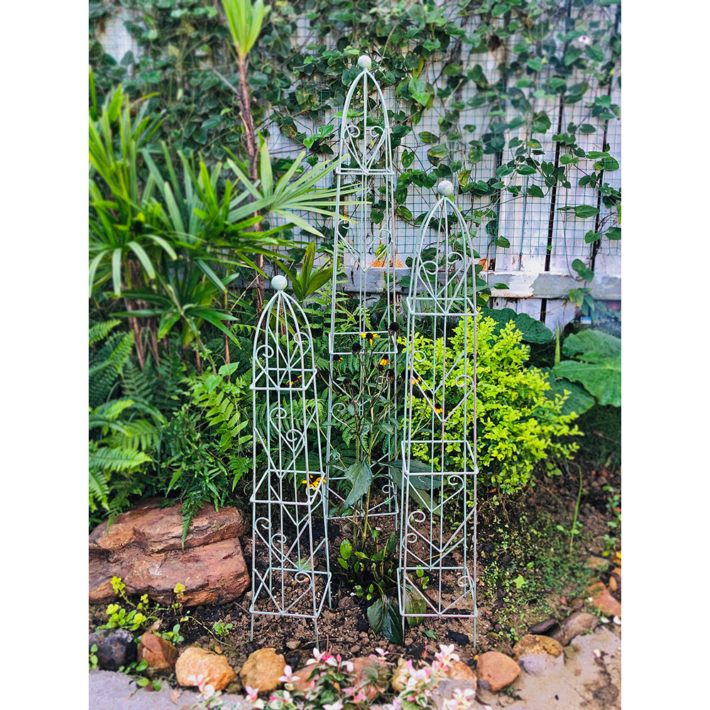 Metal Garden Trellis Leaves Plant Support Garden Plant Trellis Plant Cages Garden Obelisk