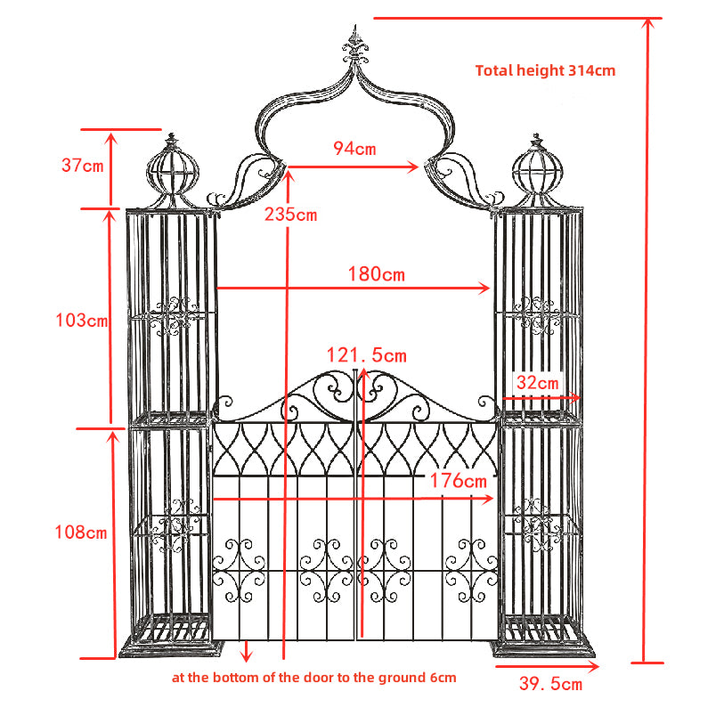 Large Metal Arch Frame Wedding Decoration Arch Backdrop Stand Garden Arbor Arch with gate