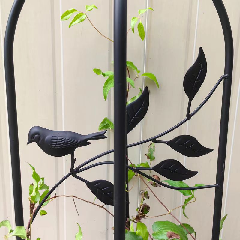 Metal Garden Frame for Climbing Vine Indoor Outdoor Potted Plant Support for Rose Tomato Pea Ivy Cucumbers,Black