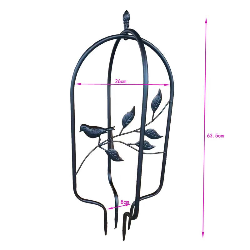 Metal Garden Frame for Climbing Vine Indoor Outdoor Potted Plant Support for Rose Tomato Pea Ivy Cucumbers,Black