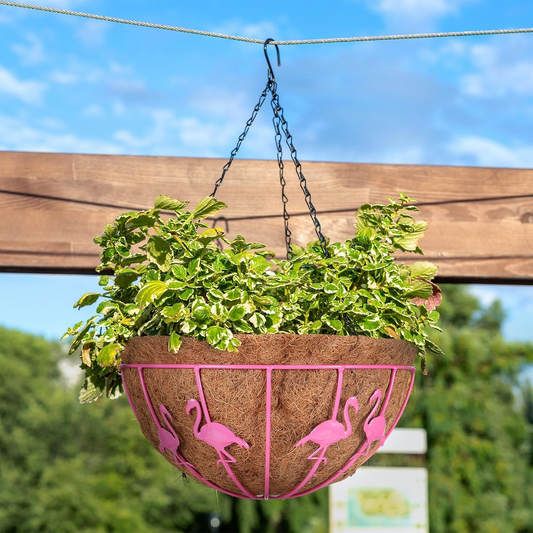 Flamingo iron European retro old petal hanging basket balcony garden courtyard open-air hanging hanging flower pot hanging flower basket