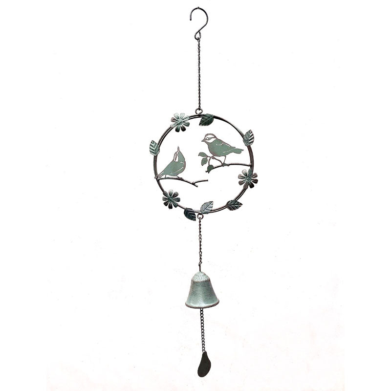 Birds with Flower Iron Hanging Wind Chime Decor for Home Hanging Ornaments