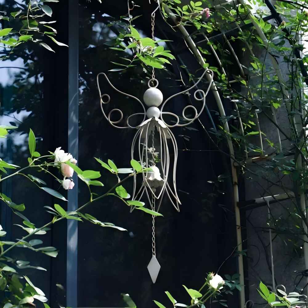 Large Loud Cast Iron angel Wind Chimes Hanging Metal Bell For garden decoration outdoor