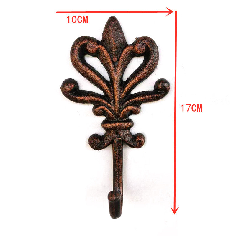 Vintage Style Decorative Cast Iron Hanging Hook Wall Mounted Clothes Hanger Coat Hook Rail Metal Clothe Wall Hook