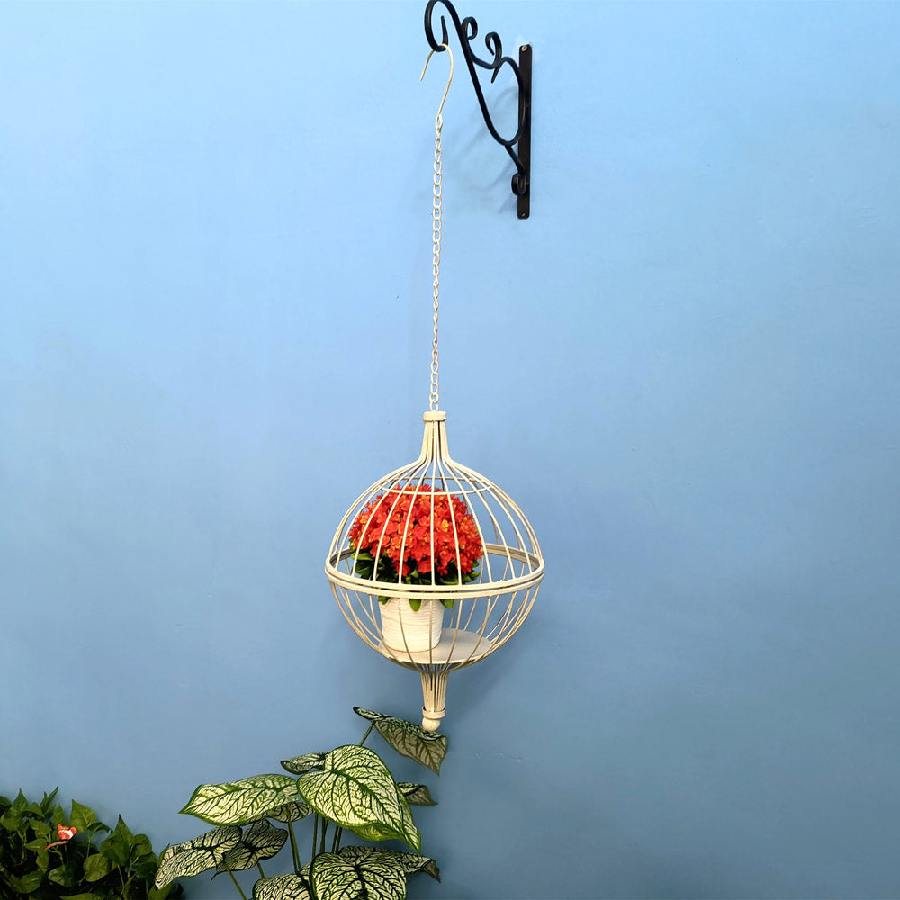 Birdcage Hanging Planter Metal Wire Flower Pot Basket Wrought Iron Plant Stands for Plants Flowers Garden Patio Balcony decor