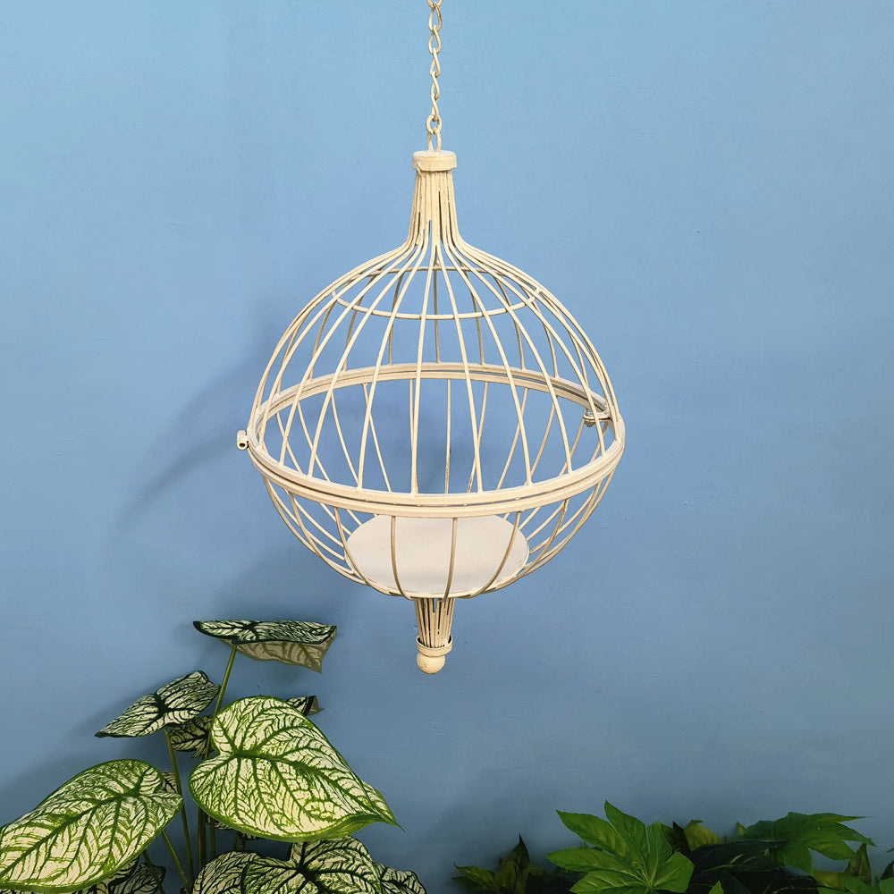 Birdcage Hanging Planter Metal Wire Flower Pot Basket Wrought Iron Plant Stands for Plants Flowers Garden Patio Balcony decor