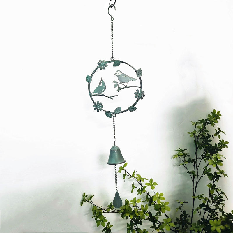 Birds with Flower Iron Hanging Wind Chime Decor for Home Hanging Ornaments