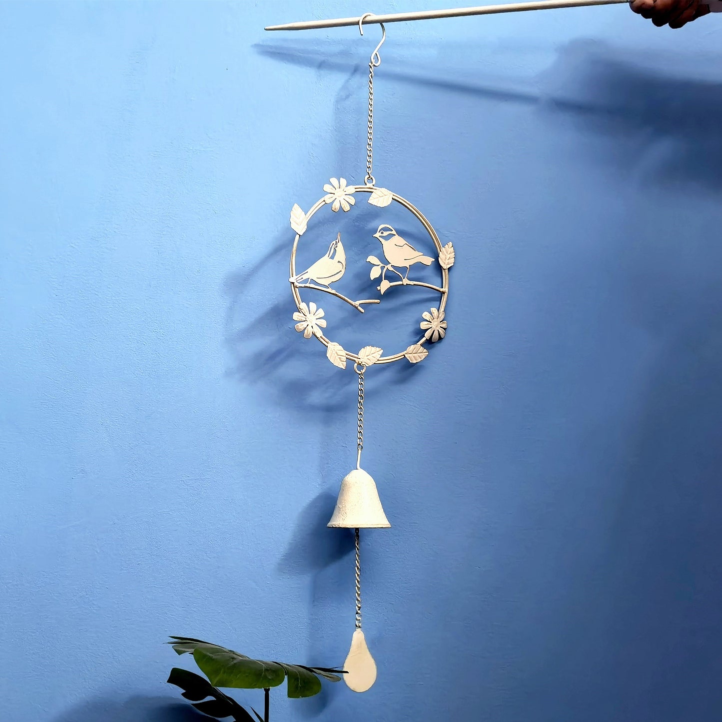 Birds with Flower Iron Hanging Wind Chime Decor for Home Hanging Ornaments