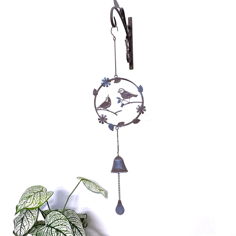 Birds with Flower Iron Hanging Wind Chime Decor for Home Hanging Ornaments