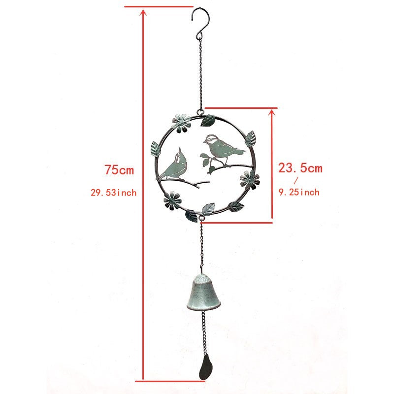 Birds with Flower Iron Hanging Wind Chime Decor for Home Hanging Ornaments