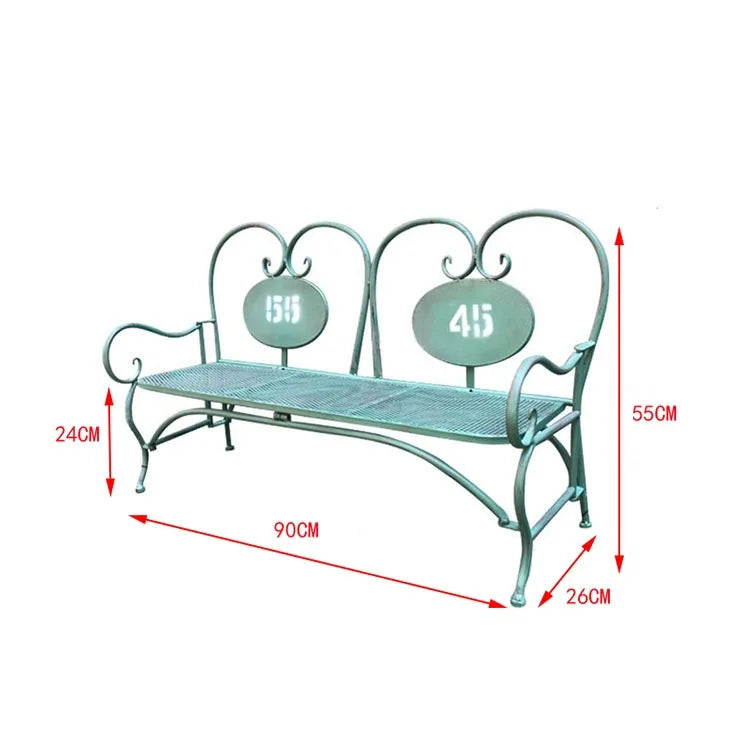 All Weather Resistance White Metal Iron Long Antique Folding Foldable Outdoor kid Garden Benches