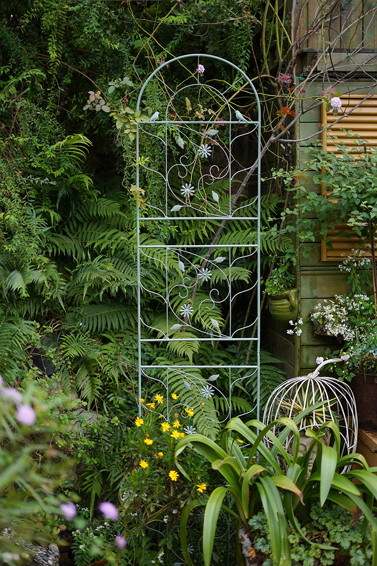 Garden Iron Plant Trellis with Decorative Liana Plants Flower Support Climbing Rack Garden Trellis for Plants