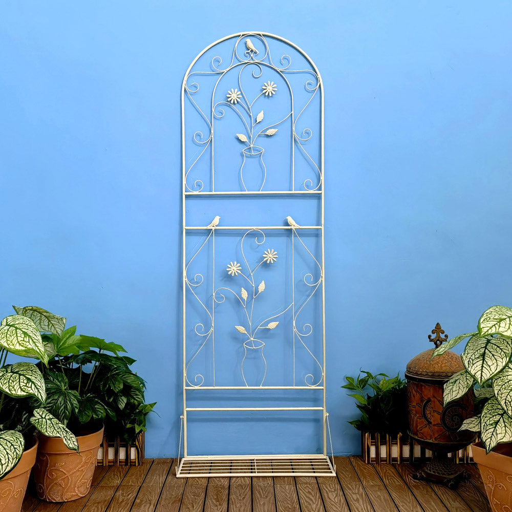 Retro iron flower stand unlimited heightening iron clematis climbing rack balcony flower pot with base rose climbing rack