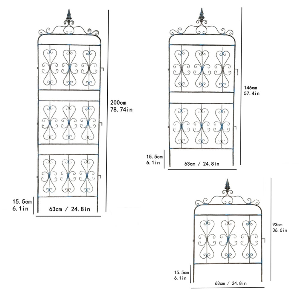 3 tier Clematis rose climbing pergola Outdoor fence Wrought iron plant support frame outdoor cucumber climbing frame