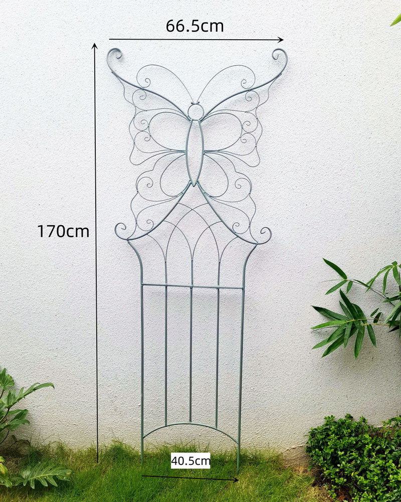 Wholesale metal climbing floor Mounted Butterfly Fence Garden Trellis for Climbing Plants