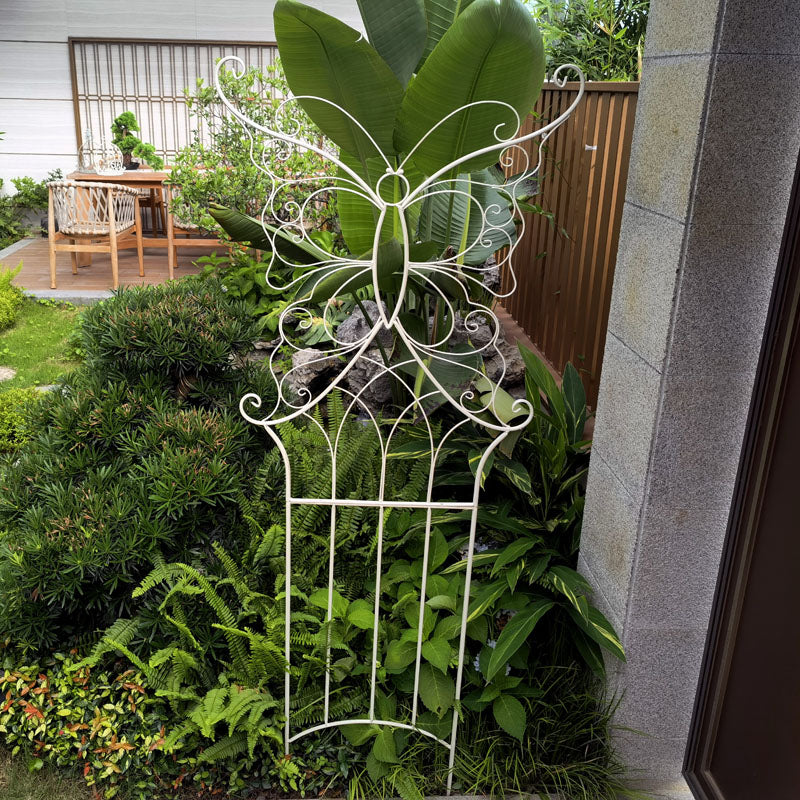 Wholesale metal climbing floor Mounted Butterfly Fence Garden Trellis for Climbing Plants