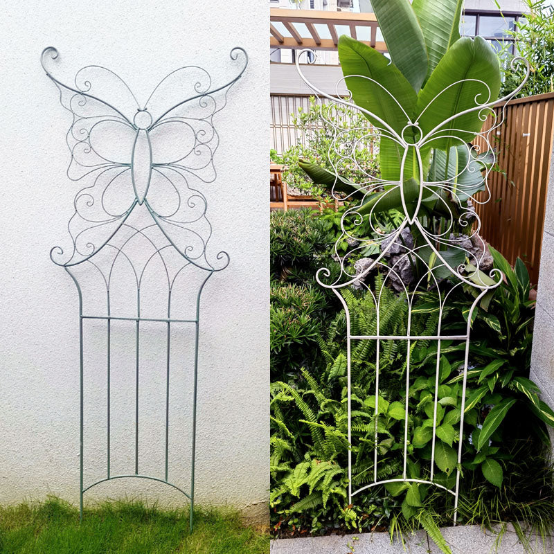 Wholesale metal climbing floor Mounted Butterfly Fence Garden Trellis for Climbing Plants