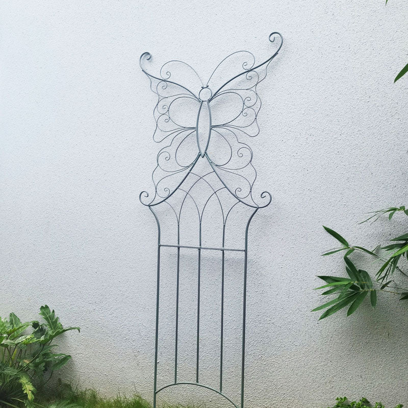 Wholesale metal climbing floor Mounted Butterfly Fence Garden Trellis for Climbing Plants