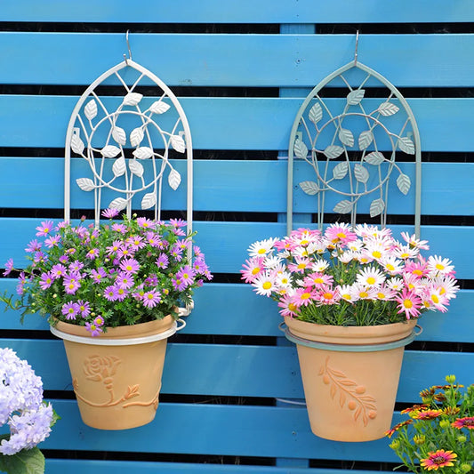 Hanging Rack Balcony Basket Holder Wrought Iron Plant Stand Arch Furniture Sale Flower Pot metal flower stand