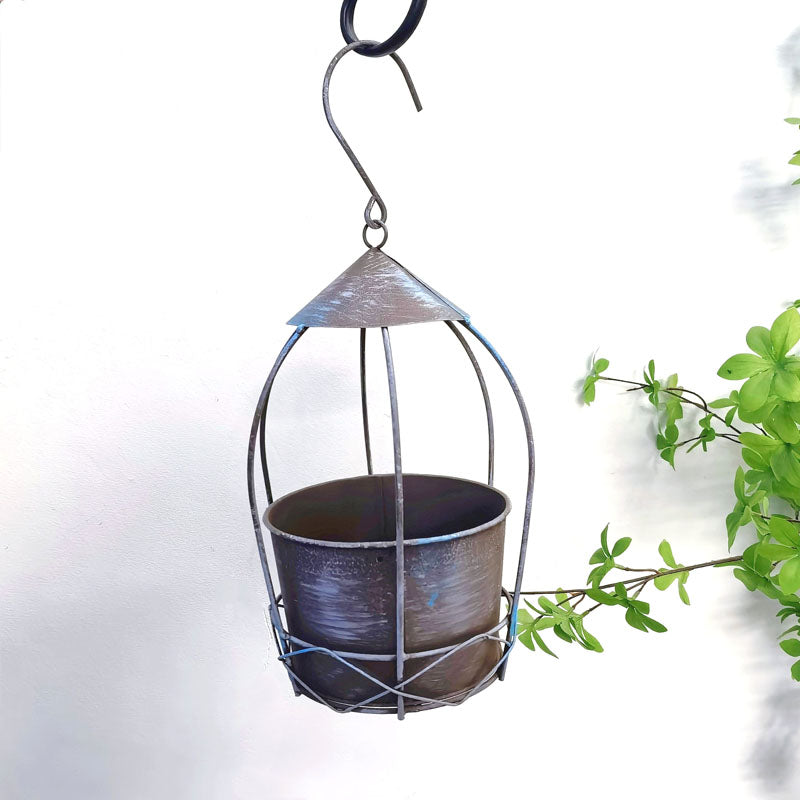rustic vintage style birdcage garden planter flower pot holder hanging flower basket Plant Stand Hanging Decorative