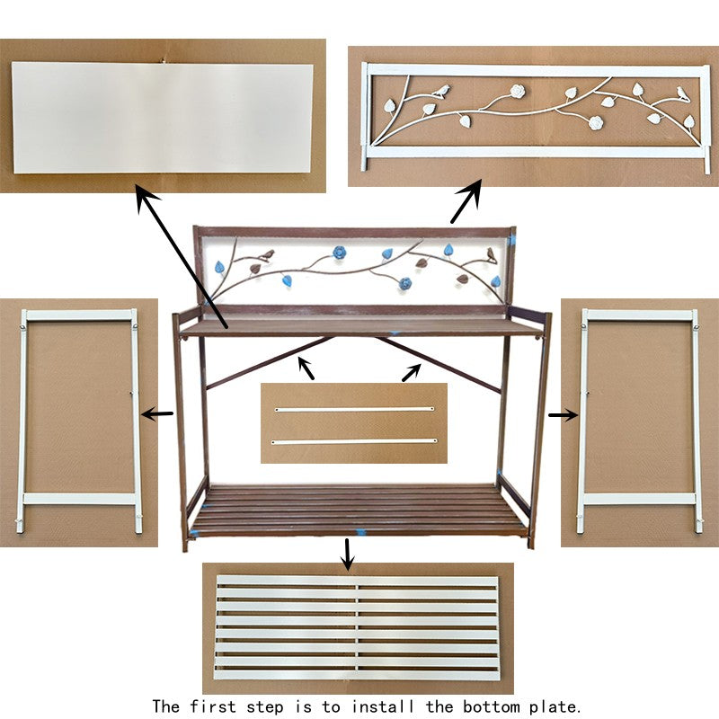 Floor-standing flower rack storage rack from one piece balcony flower pot rack iron old flower shop display rack