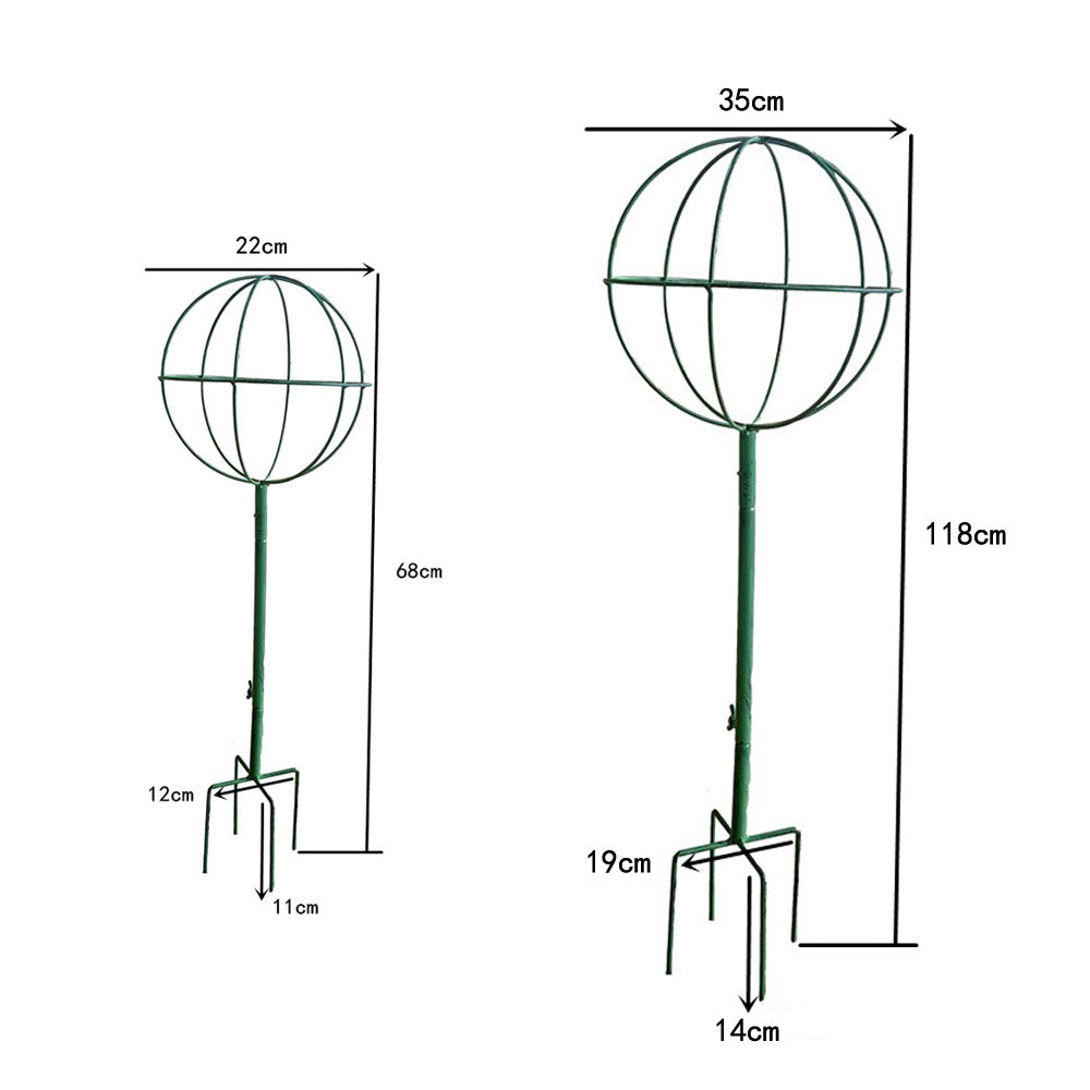 Iron Garden Trellis Metal Plant Support Stake Flower Climbing Sticks Heart Round Shaped Garden Trellis For Climbing Plants Metal