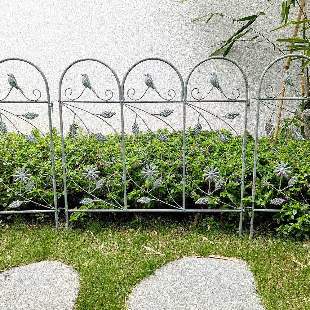 Decor Garden Metal Panel Fence Border Metal Fence Garden Edging Border adjustable Panel Border Animal Barrier Flower Edging