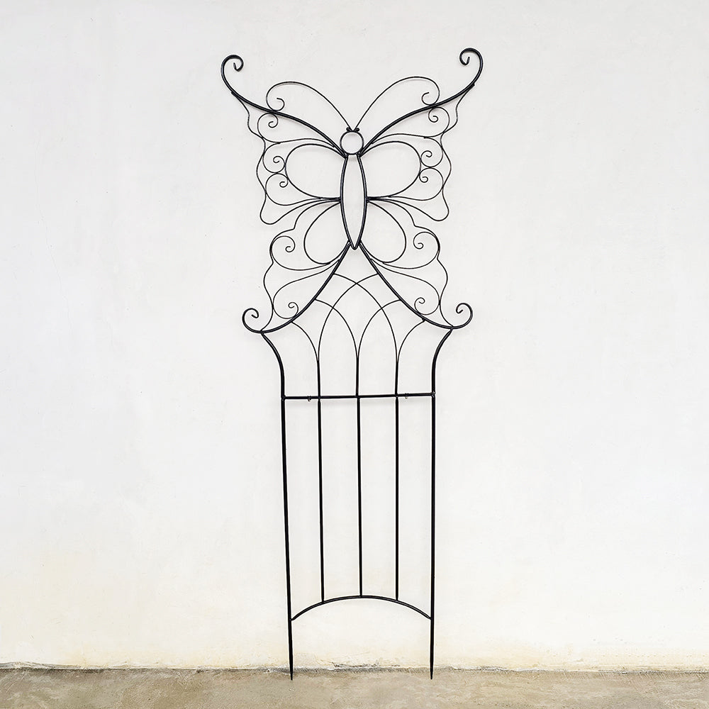 Wholesale metal climbing floor Mounted Butterfly Fence Garden Trellis for Climbing Plants