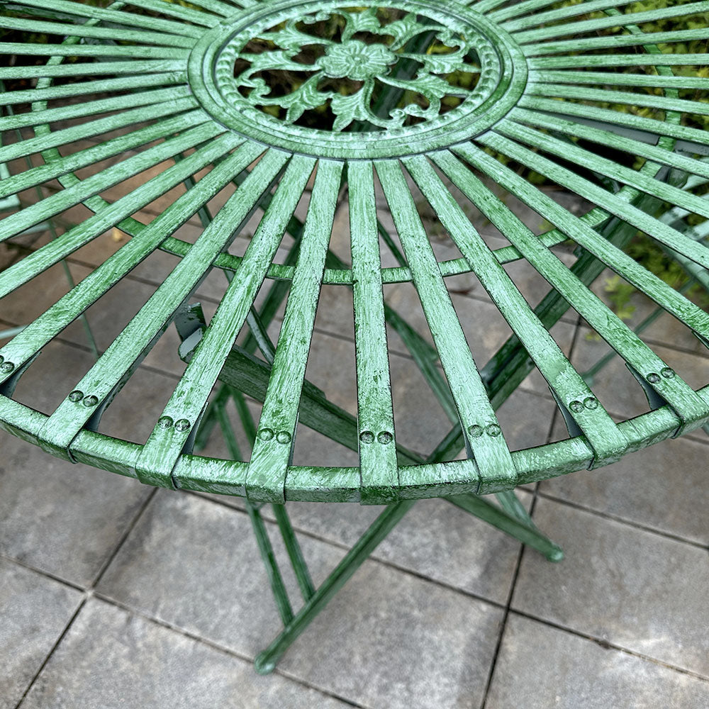 American country iron old retro folding round table outdoor courtyard leisure dining table homestay special craft table