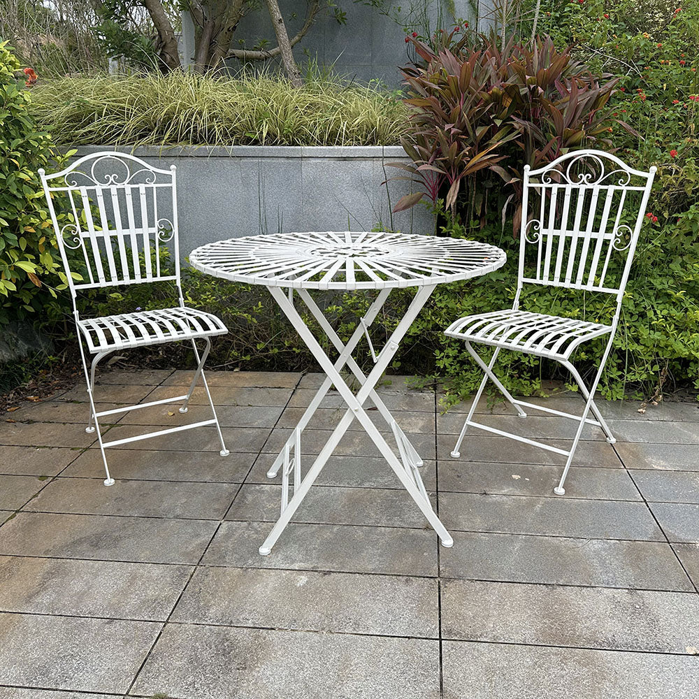 Outdoor garden iron old retro folding chair villa homestay special dining chair home single backrest chair cross-border