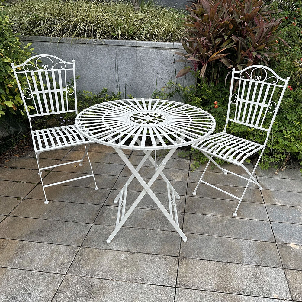 American country iron old retro folding round table outdoor courtyard leisure dining table homestay special craft table