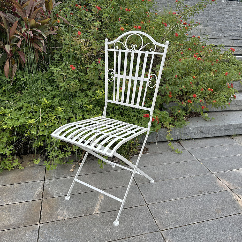 Outdoor garden iron old retro folding chair villa homestay special dining chair home single backrest chair cross-border