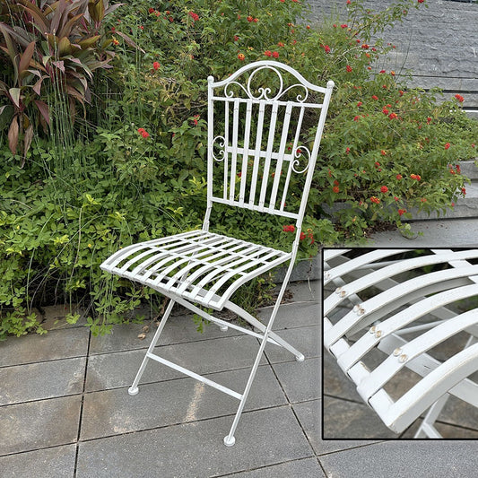 Outdoor garden iron old retro folding chair villa homestay special dining chair home single backrest chair cross-border