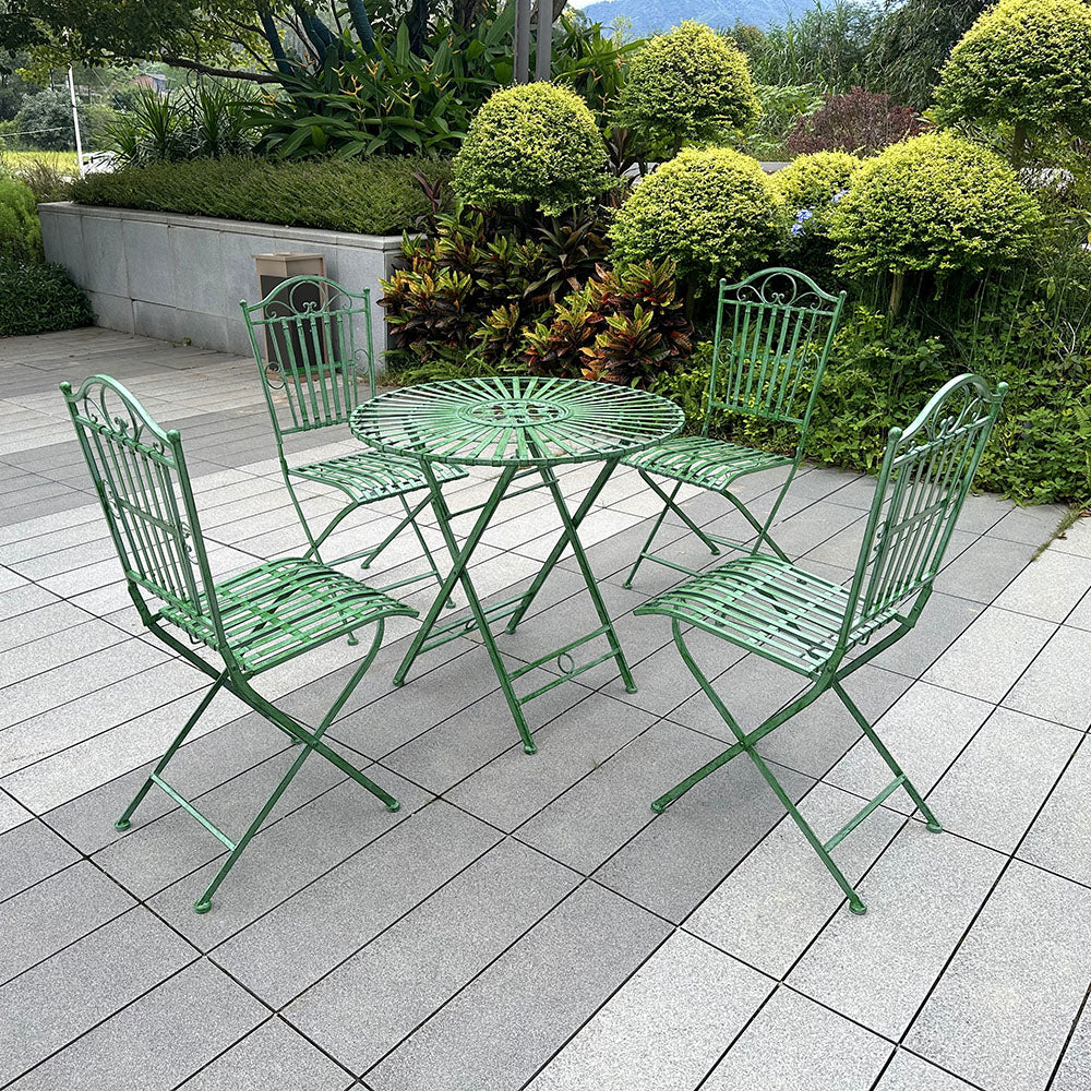 American country iron old retro folding round table outdoor courtyard leisure dining table homestay special craft table