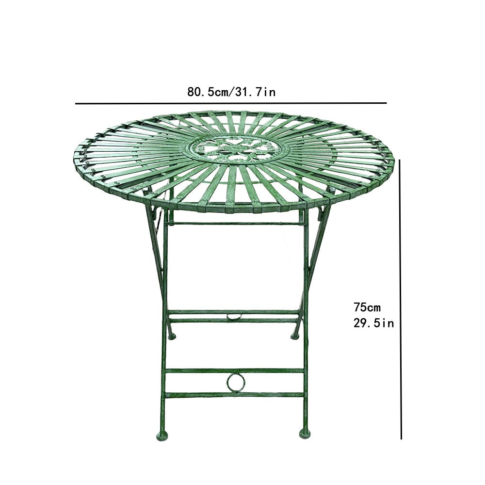 American country iron old retro folding round table outdoor courtyard leisure dining table homestay special craft table