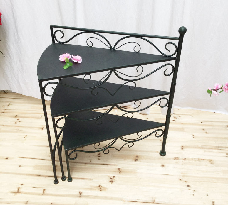 New Design Fashionable Style Handmade Forged Wrought Iron Decor Wall Hanging Mounting Flower Plant Basket metal flower stand