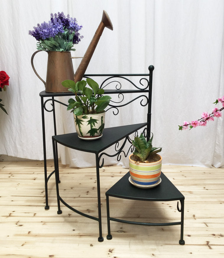 New Design Fashionable Style Handmade Forged Wrought Iron Decor Wall Hanging Mounting Flower Plant Basket metal flower stand