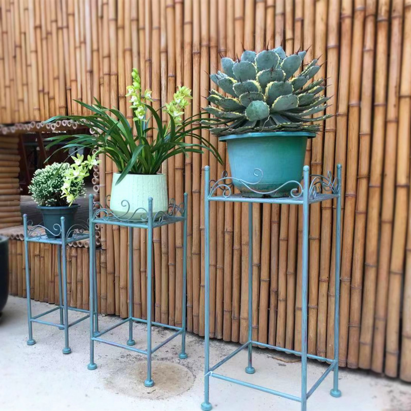 Combined Ladder iron stand for plant Flower Shelf for Outdoor metal flower stand 3 tier metal plant stand