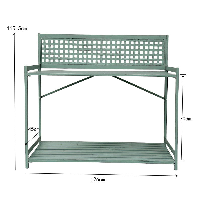 Country Retro Wrought Iron Flower Pot Stand Garden Table Shelf Decorative Flower Stand