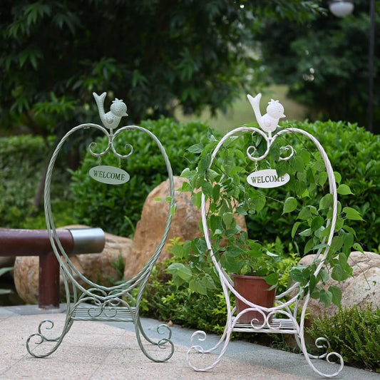 Modern simple new bird welcome frame outdoor garden villa floor type flower pot frame climbing vine rack