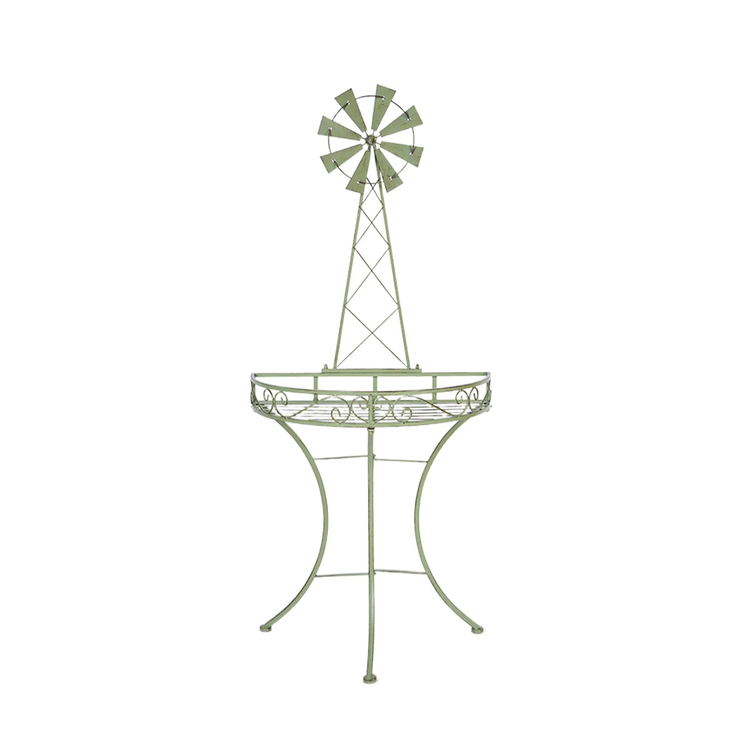 European iron work rotating windmill semi-circle garden rack outdoor Clematis climbing pergola balcony garden rack